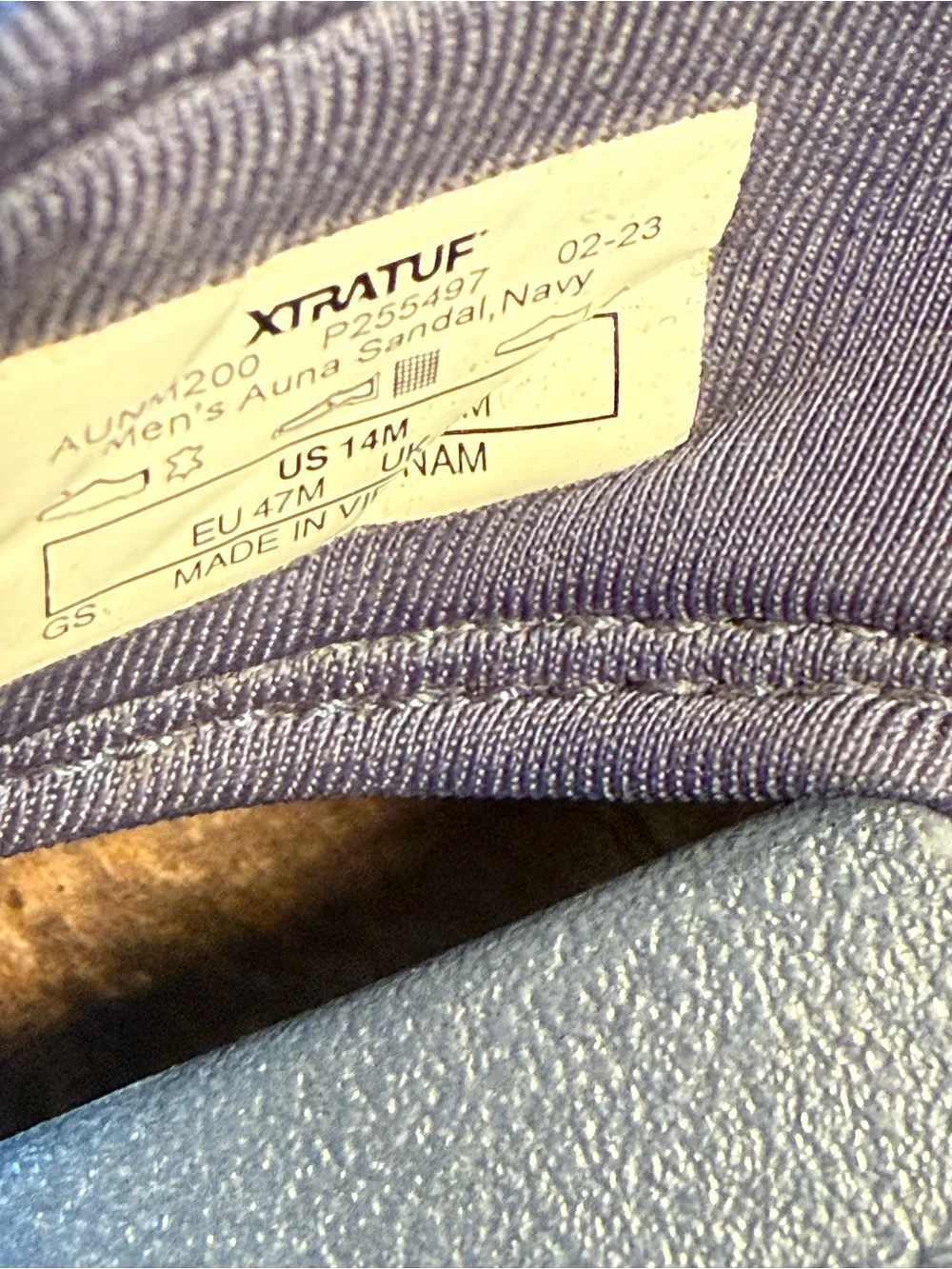 Xtratuf Men's Navy Blue Suede Flip Sandals with Brown Accent